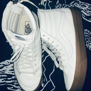 Zip Up White Vans